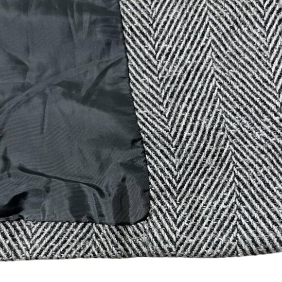 Vintage Floral Embroidered Herringbone Wool Coat 70s Gothic Boho Long Jacket - Picture 8 of 8